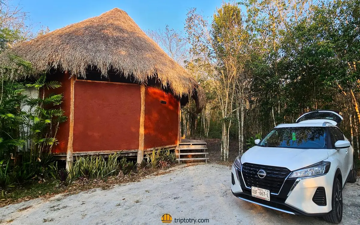 Bungalow circondato dalla foresta a Calakmul in Messico: a Calakmul è possibile fare l'esperienza di dormire in mezzo alla giungla