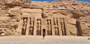 Facade of the Abu Simbel temple in Egypt