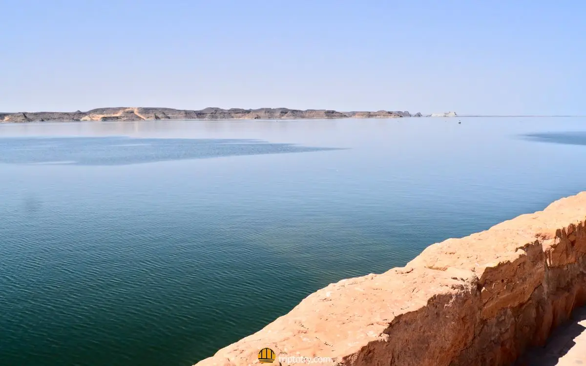 Lake Nasser in Egypt, on which the temples of Abu Simbel are located