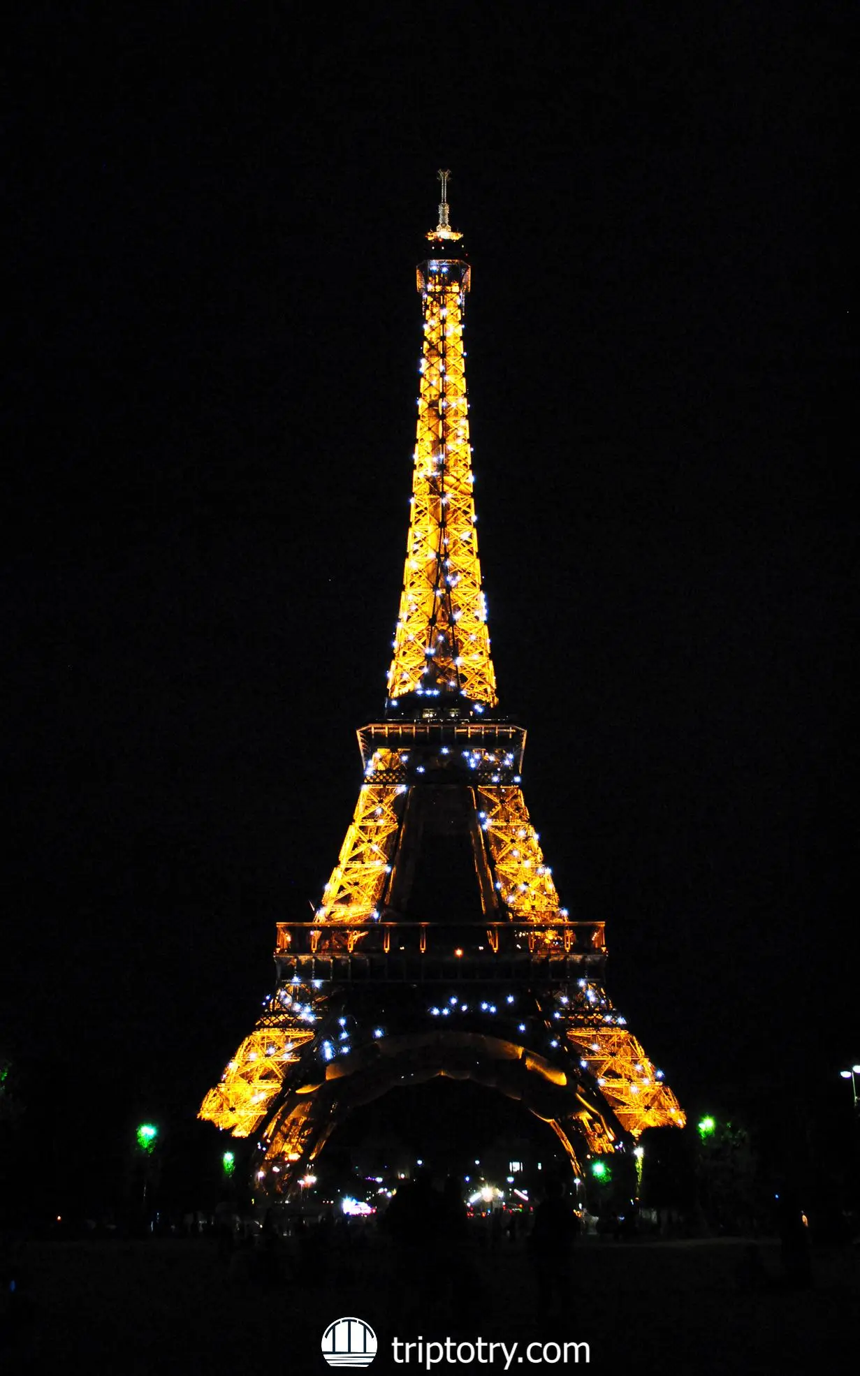 10 cose da vedere parigi - Tour Eiffel illuminata di notte brilla a Parigi
