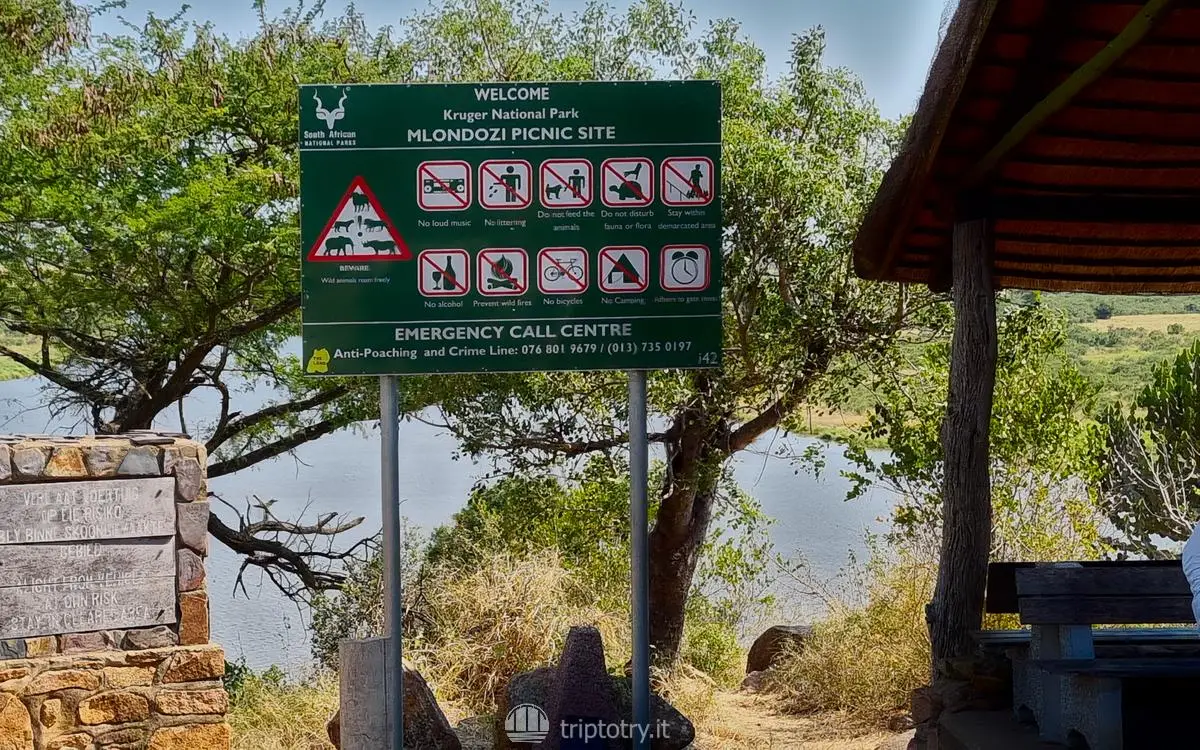 Zona pic nic per i safari in self drive del Kruger National Park