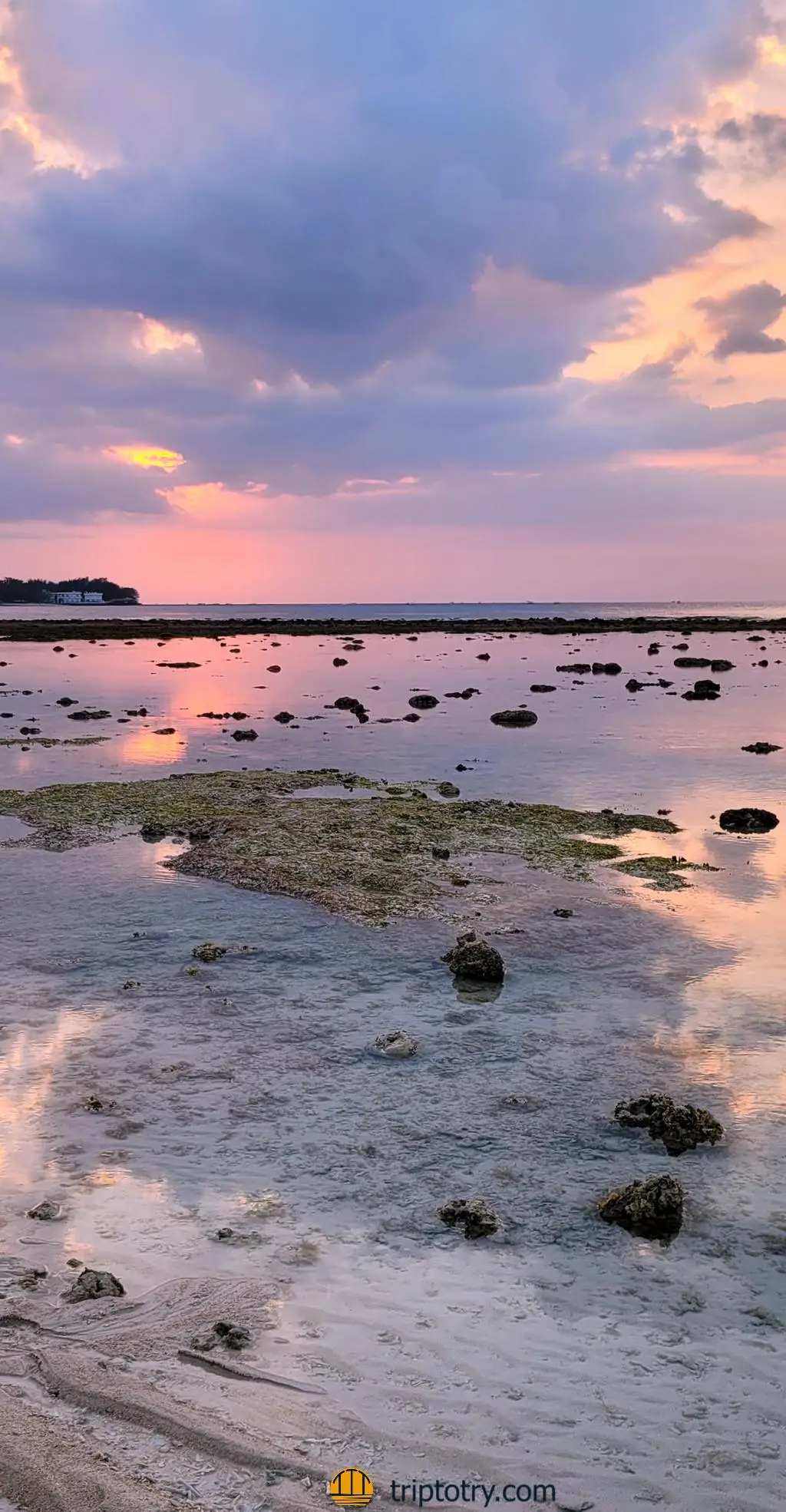 Isole Gili mare - bassa marea al tramonto