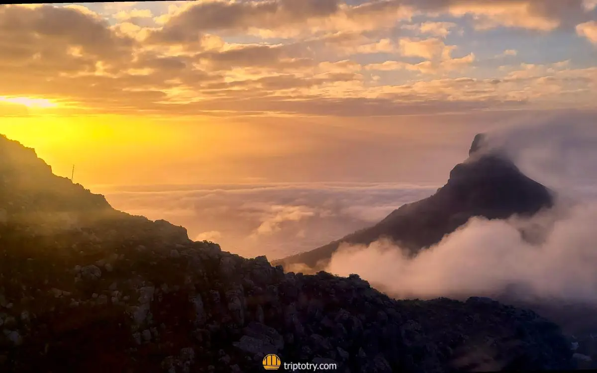 Città del Capo cosa vedere: vista su Lion Head da Table Mountain a Cape Town - 4 days in Cape Town itinerary